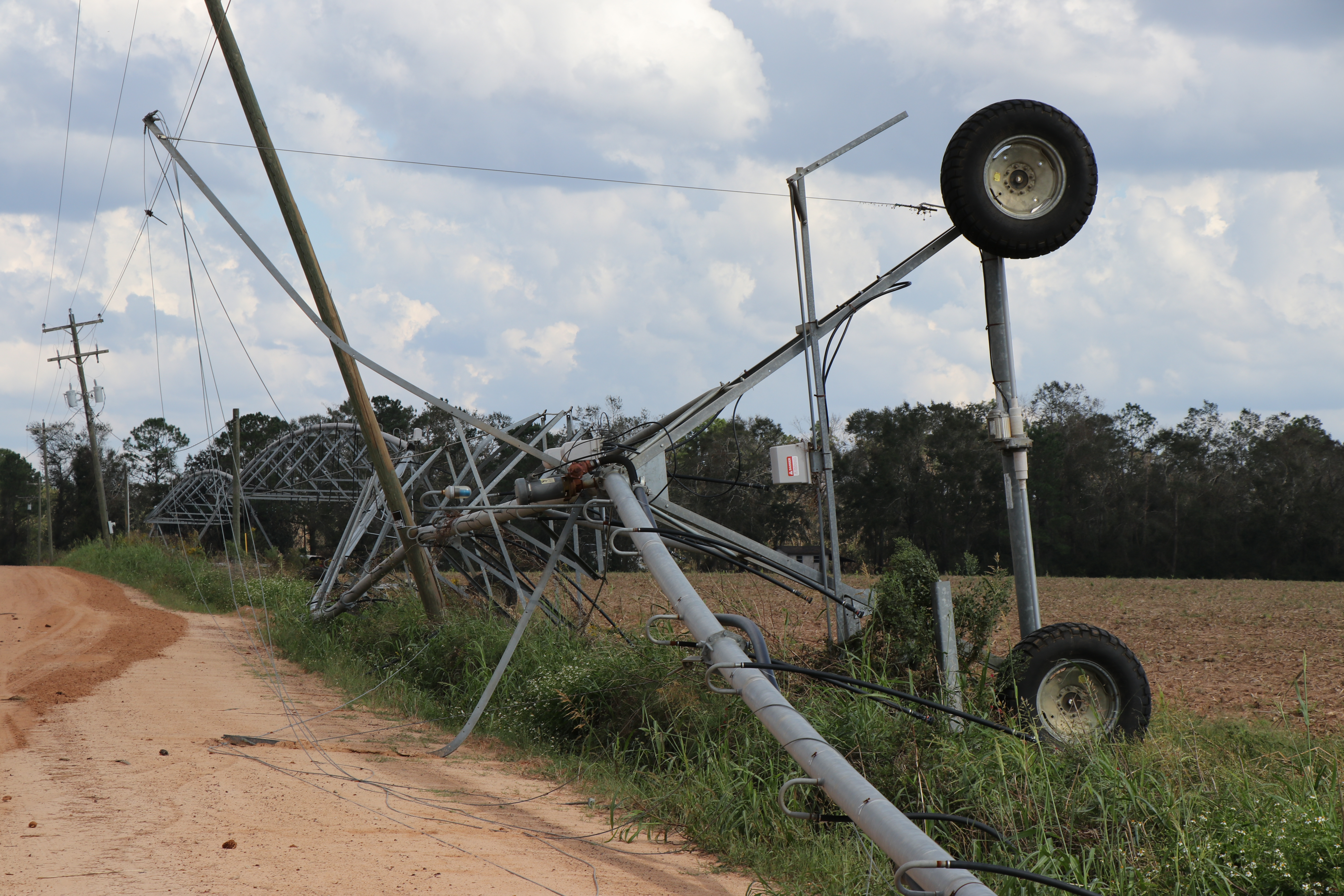 Hurricane Michael, peanut damage, damaged farm machinery
