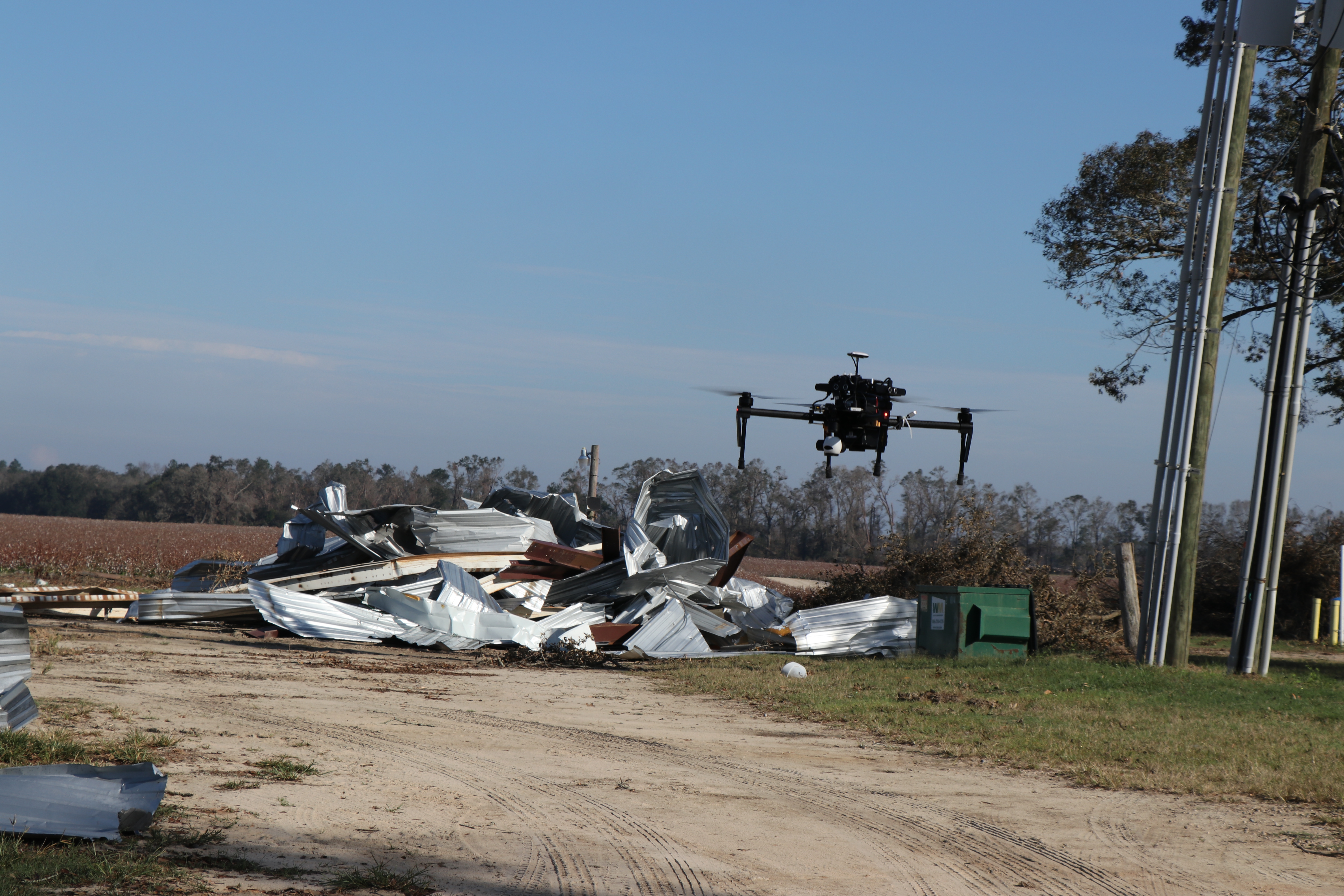 Hurricane Michael, damaged farm and structures